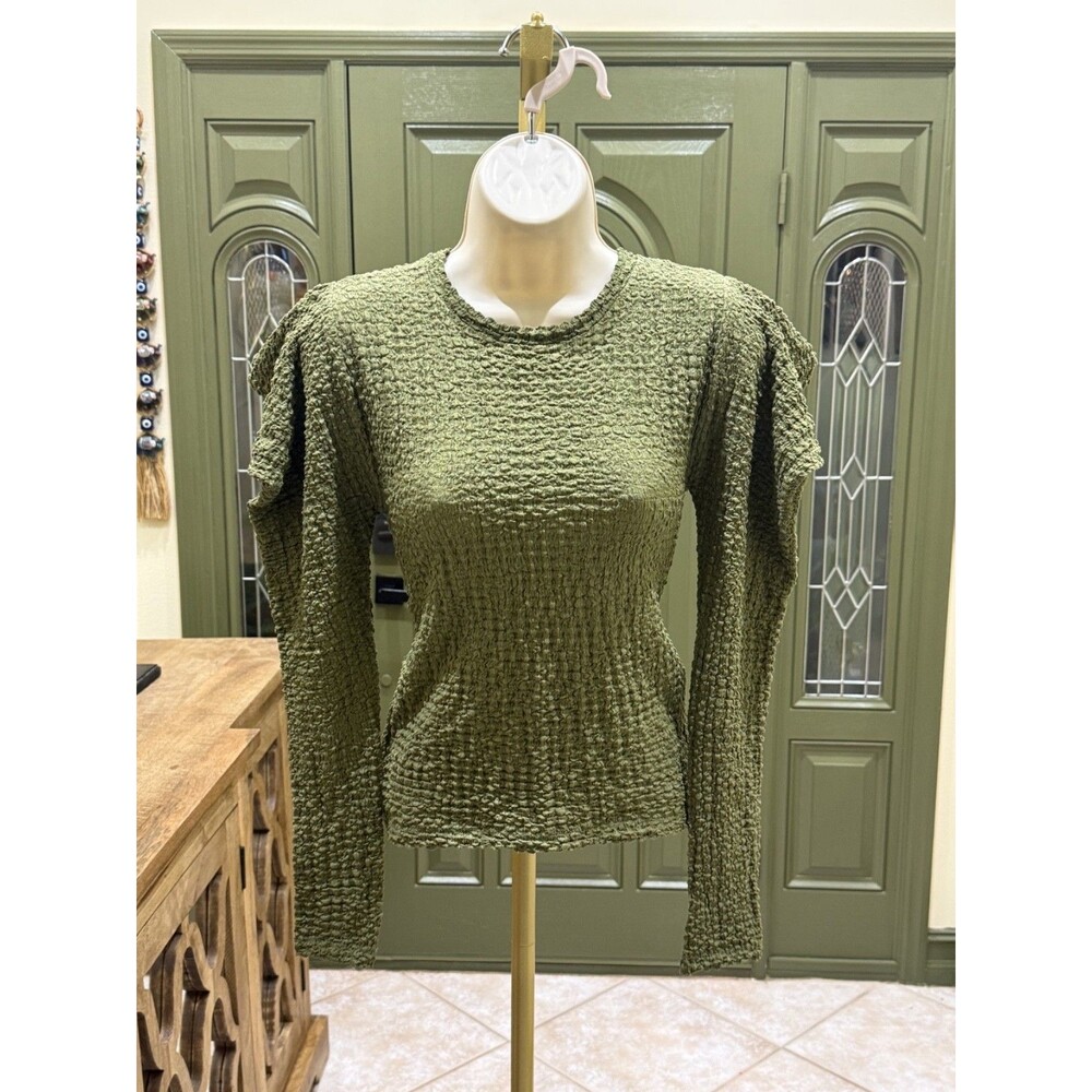 Zara textured green top women’s size small